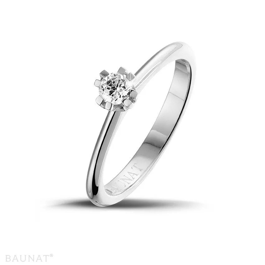 0.25 quilates anillo solitario diamante diseño en platino con ocho garras 