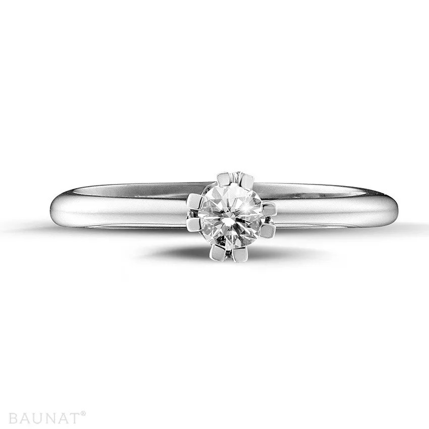 0.25 quilates anillo solitario diamante diseño en platino con ocho garras 