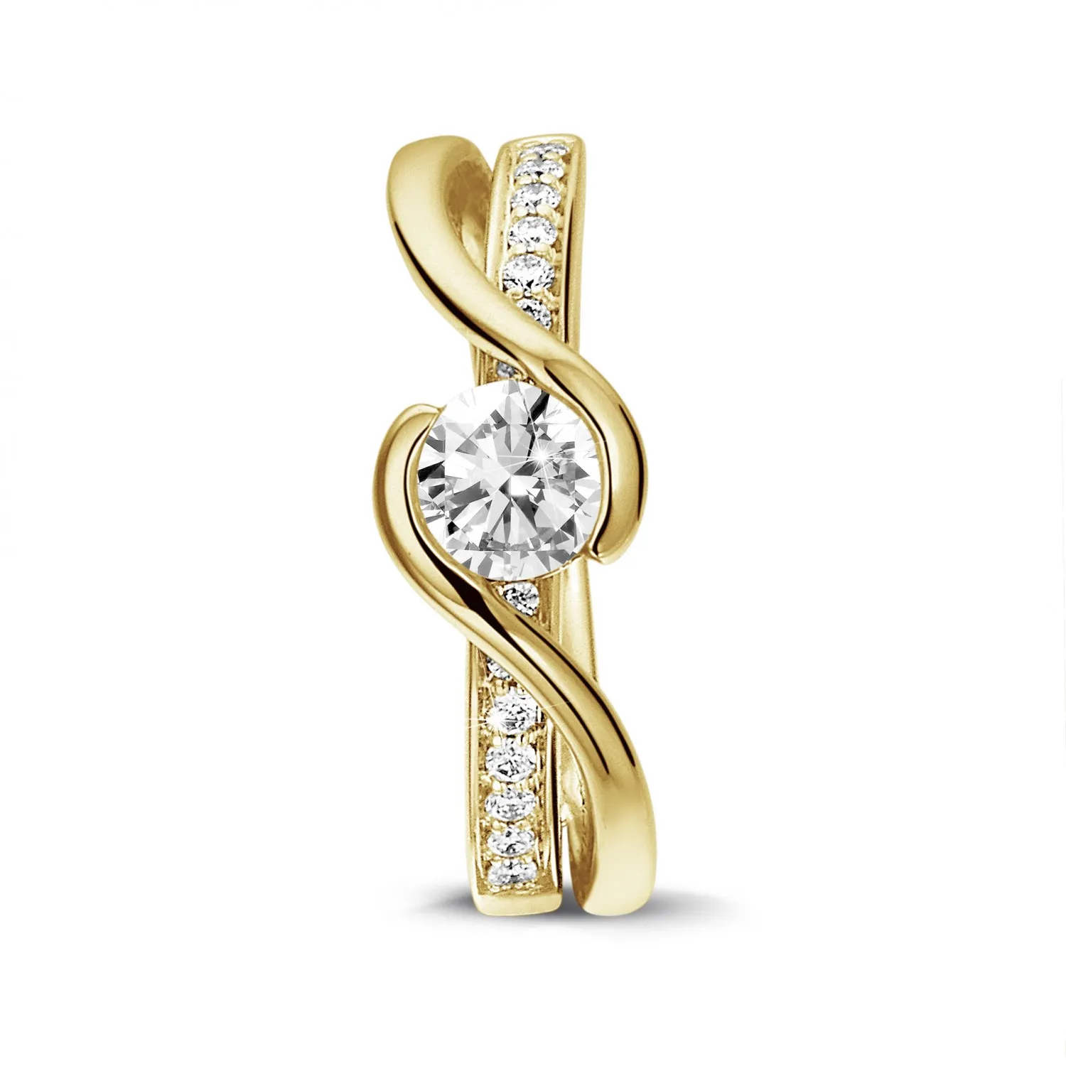 0.50 quilates anillo solitario de diamantes en oro amarillo 