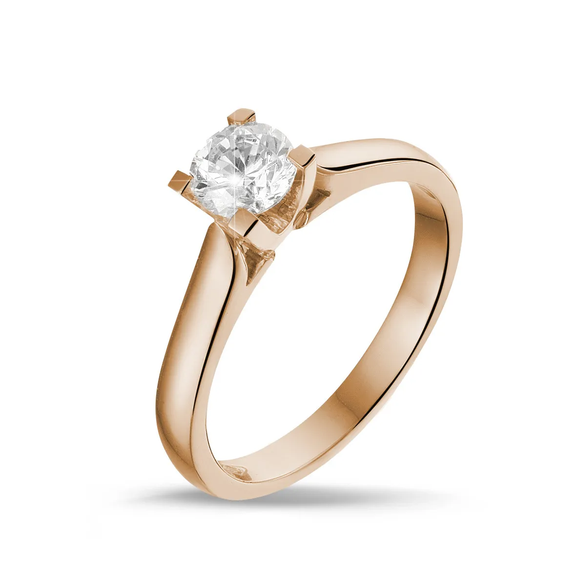 0.50 quilates anillo solitario diamante en oro rojo 