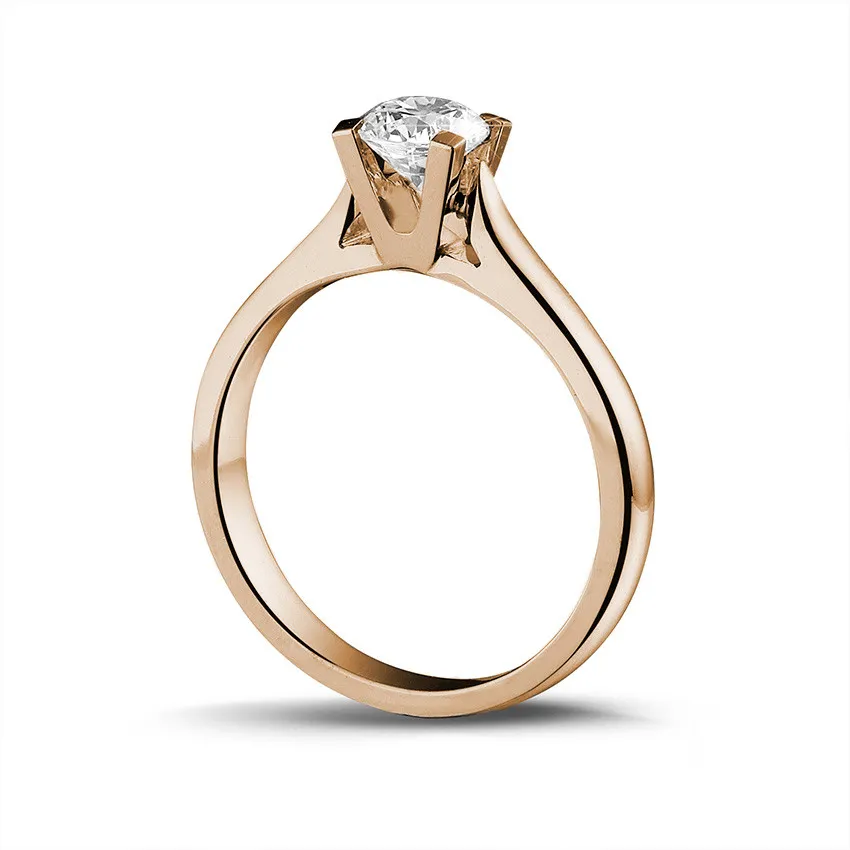 0.50 quilates anillo solitario diamante en oro rojo 