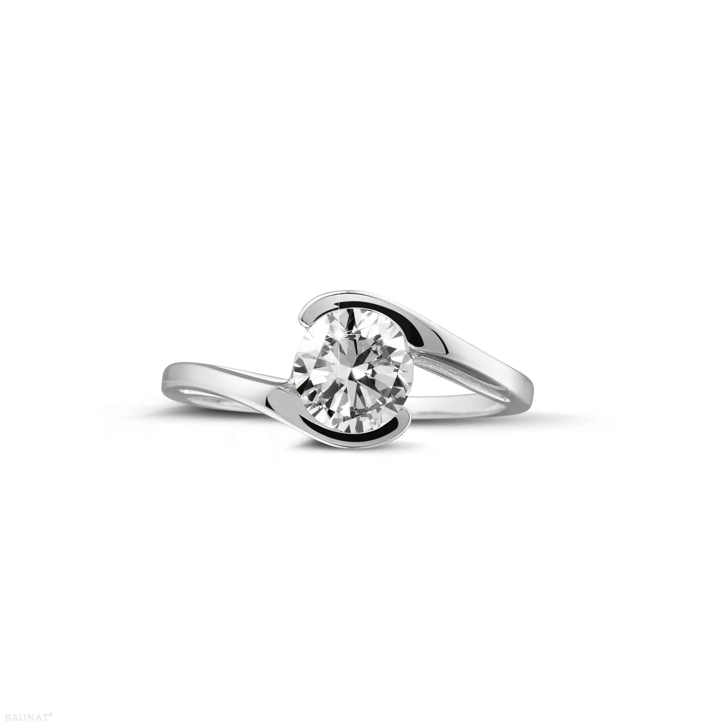 0.70 quilates anillo solitario diamante de oro blanco 