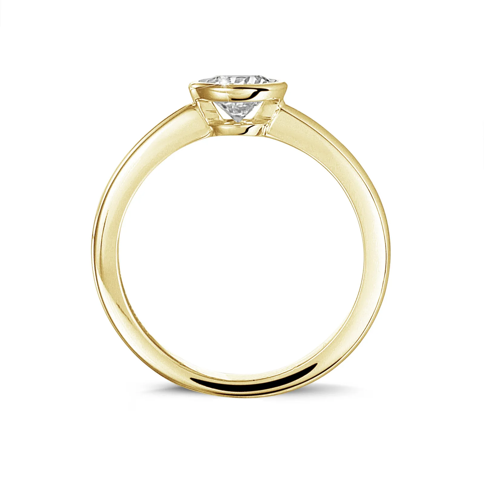 0.70 quilates anillo solitario en oro amarillo con un diamante redondo 