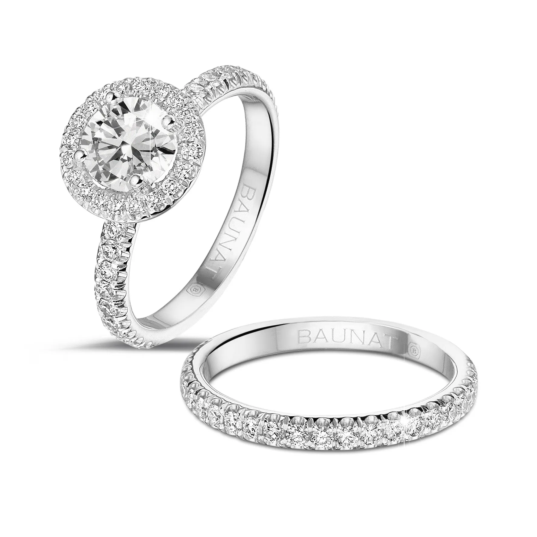 0.90 quilates halo anillo solitario en oro blanco con diamantes redondos 