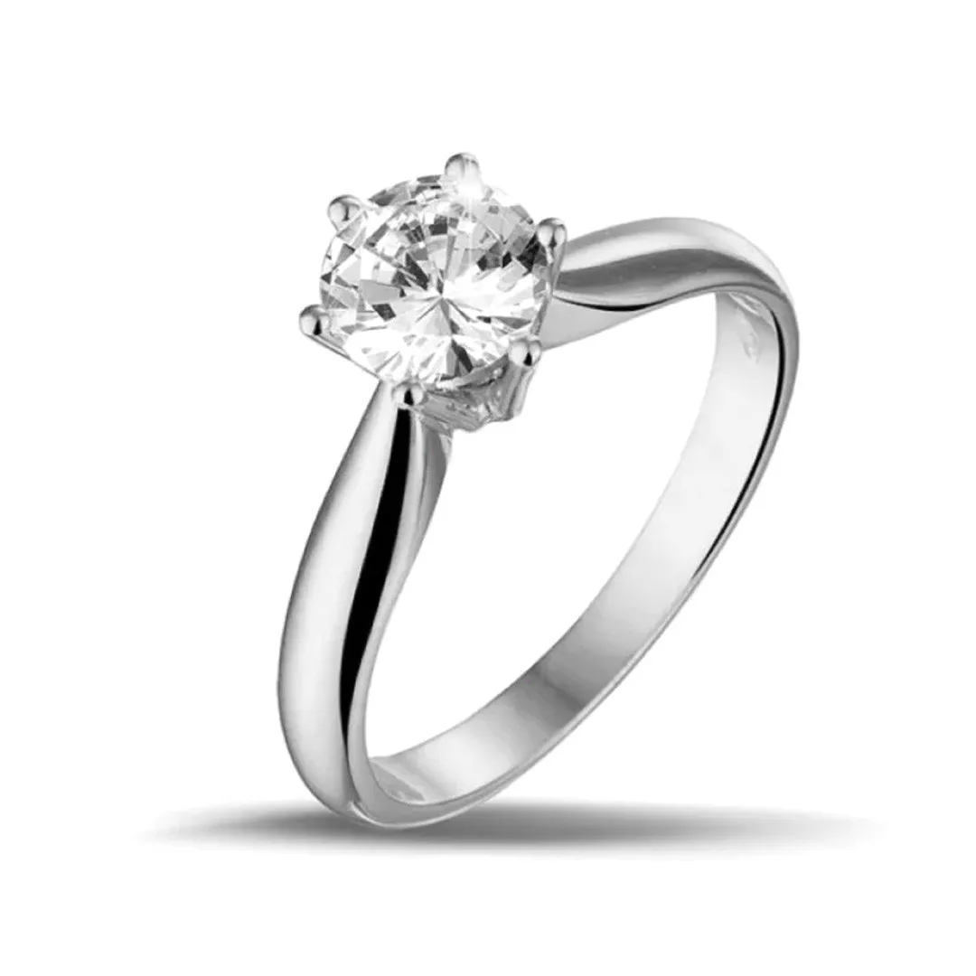 1.00 quilates anillo solitario diamante de oro blanco 