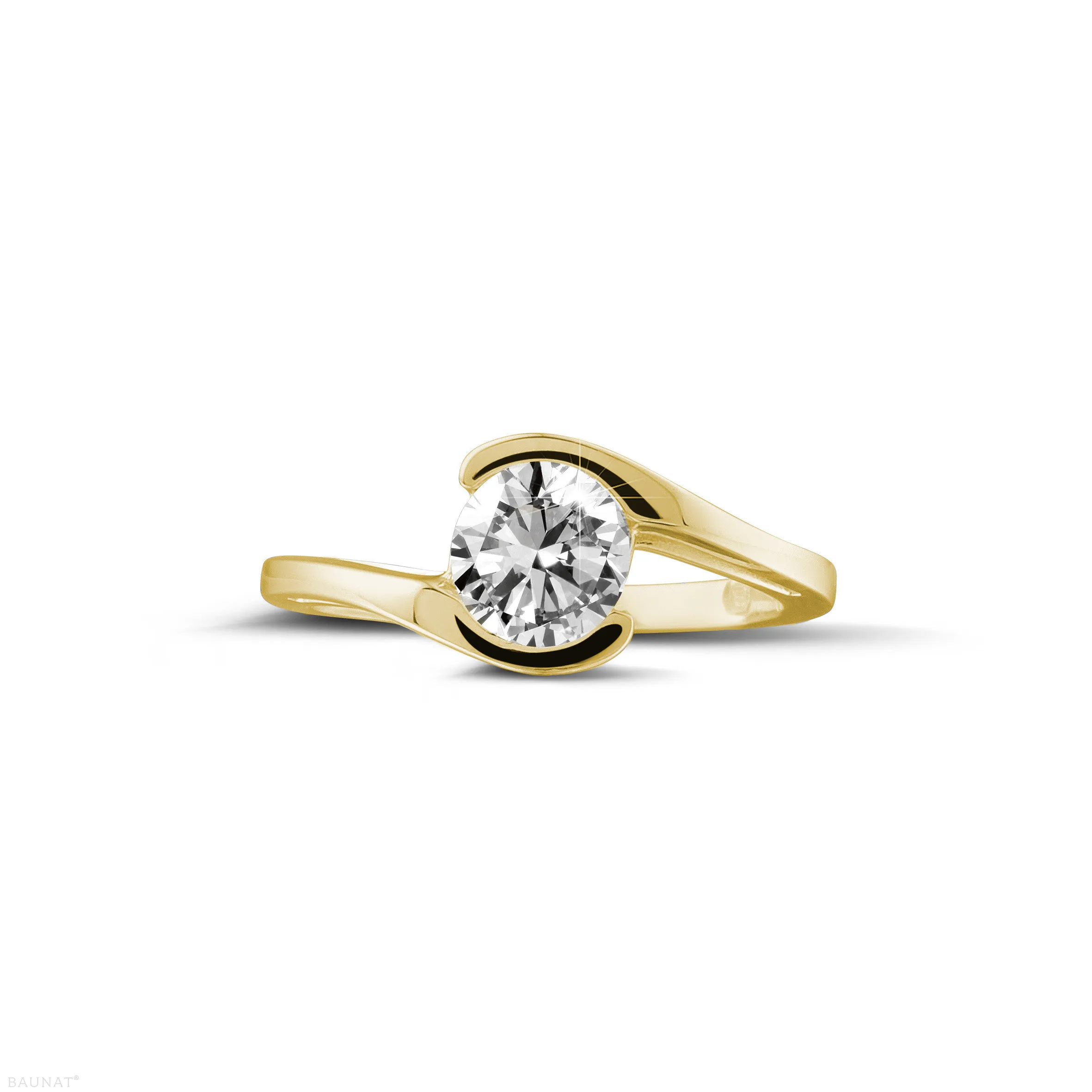 1.00 quilates anillo solitario diamante en oro amarillo 