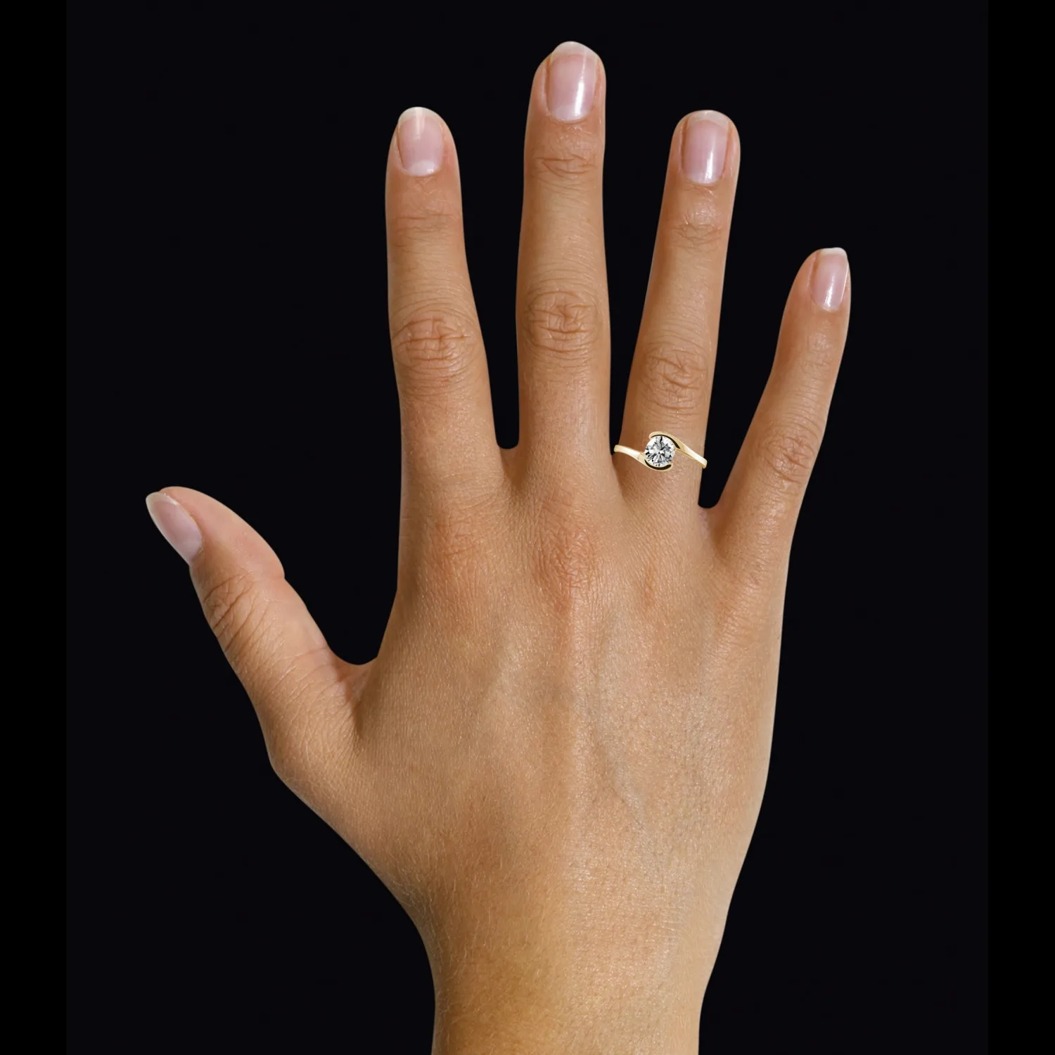 1.00 quilates anillo solitario diamante en oro amarillo 