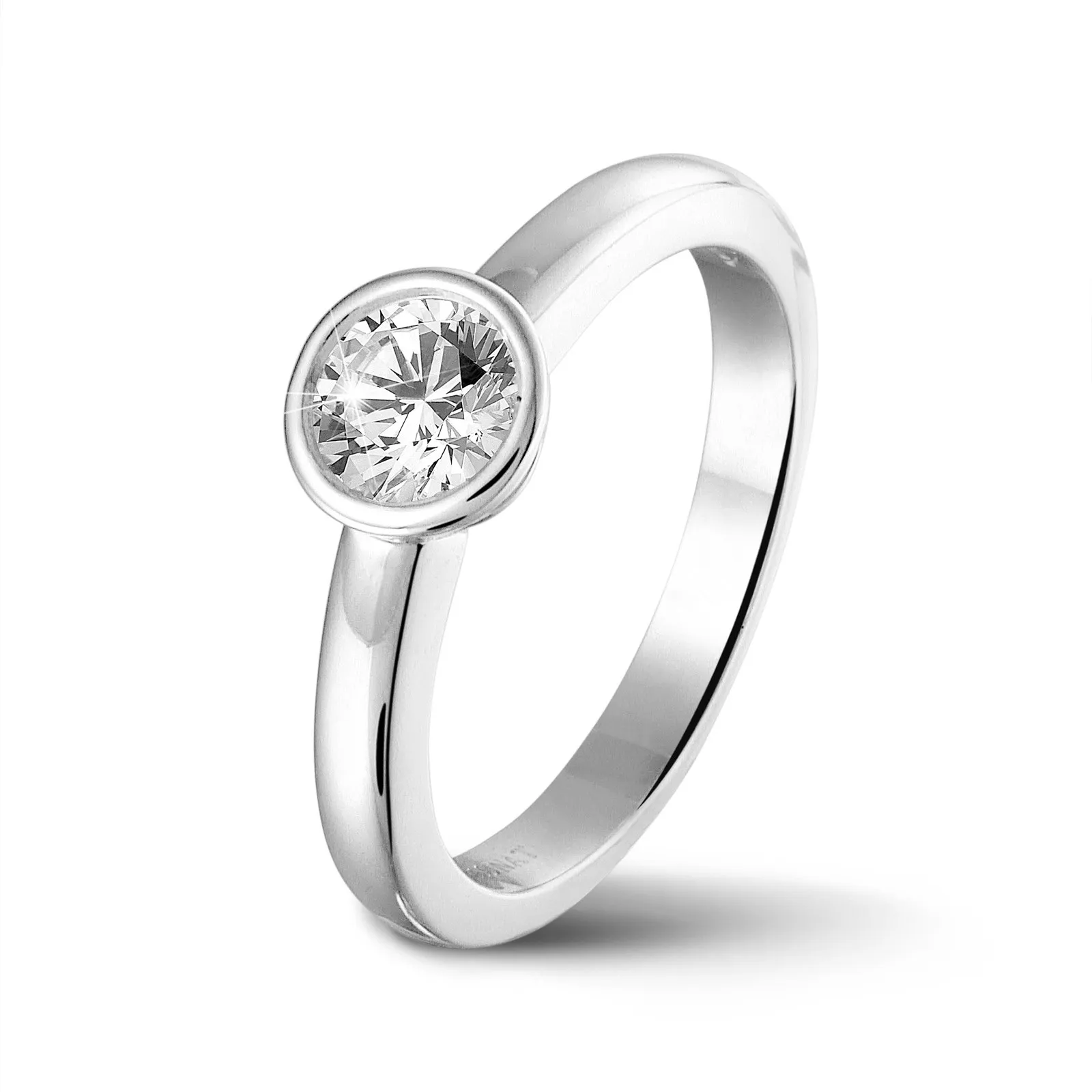 1.00 quilates anillo solitario en platino con un diamante redondo 