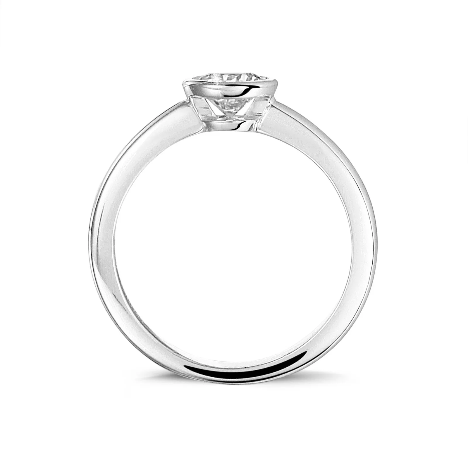 1.00 quilates anillo solitario en platino con un diamante redondo 