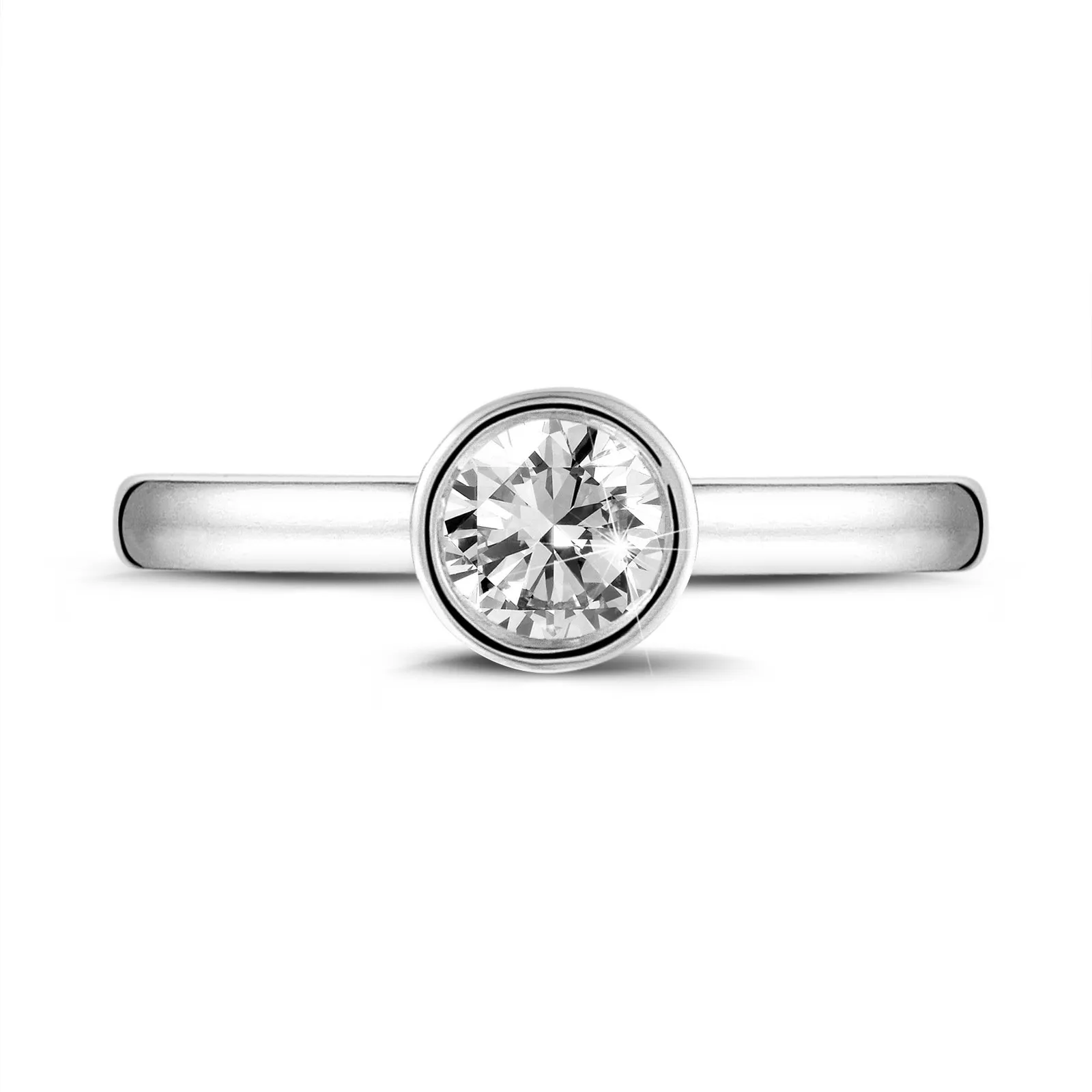 1.00 quilates anillo solitario en platino con un diamante redondo 