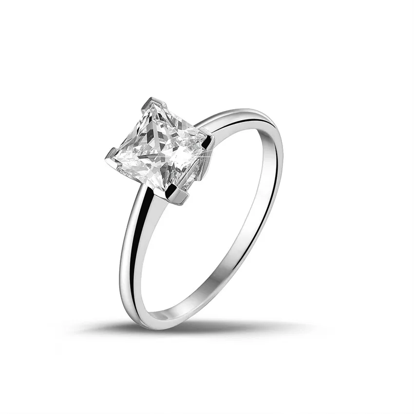 1.20 quilates anillo solitario en platino con diamante talla princesa 