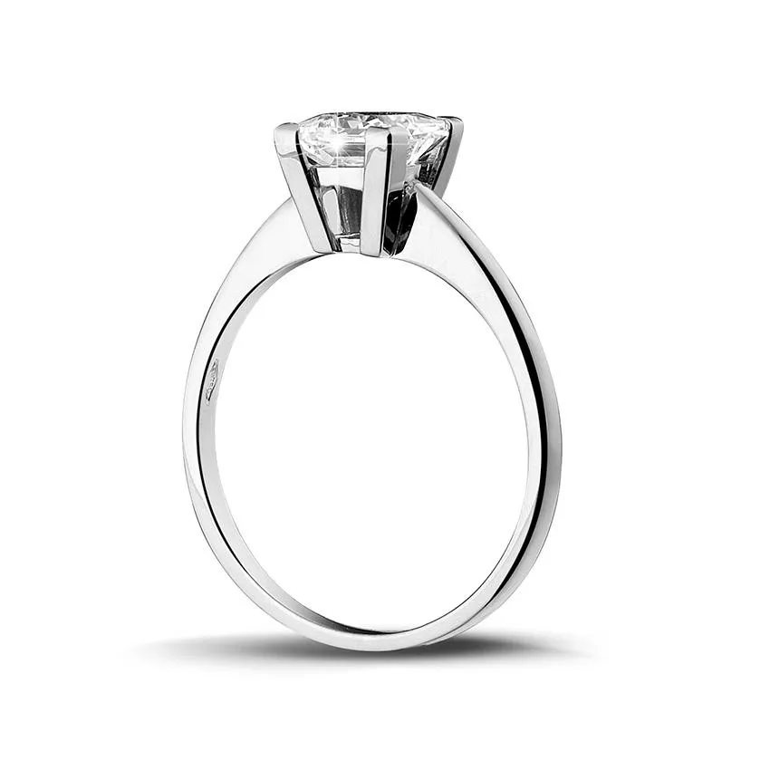 1.20 quilates anillo solitario en platino con diamante talla princesa 