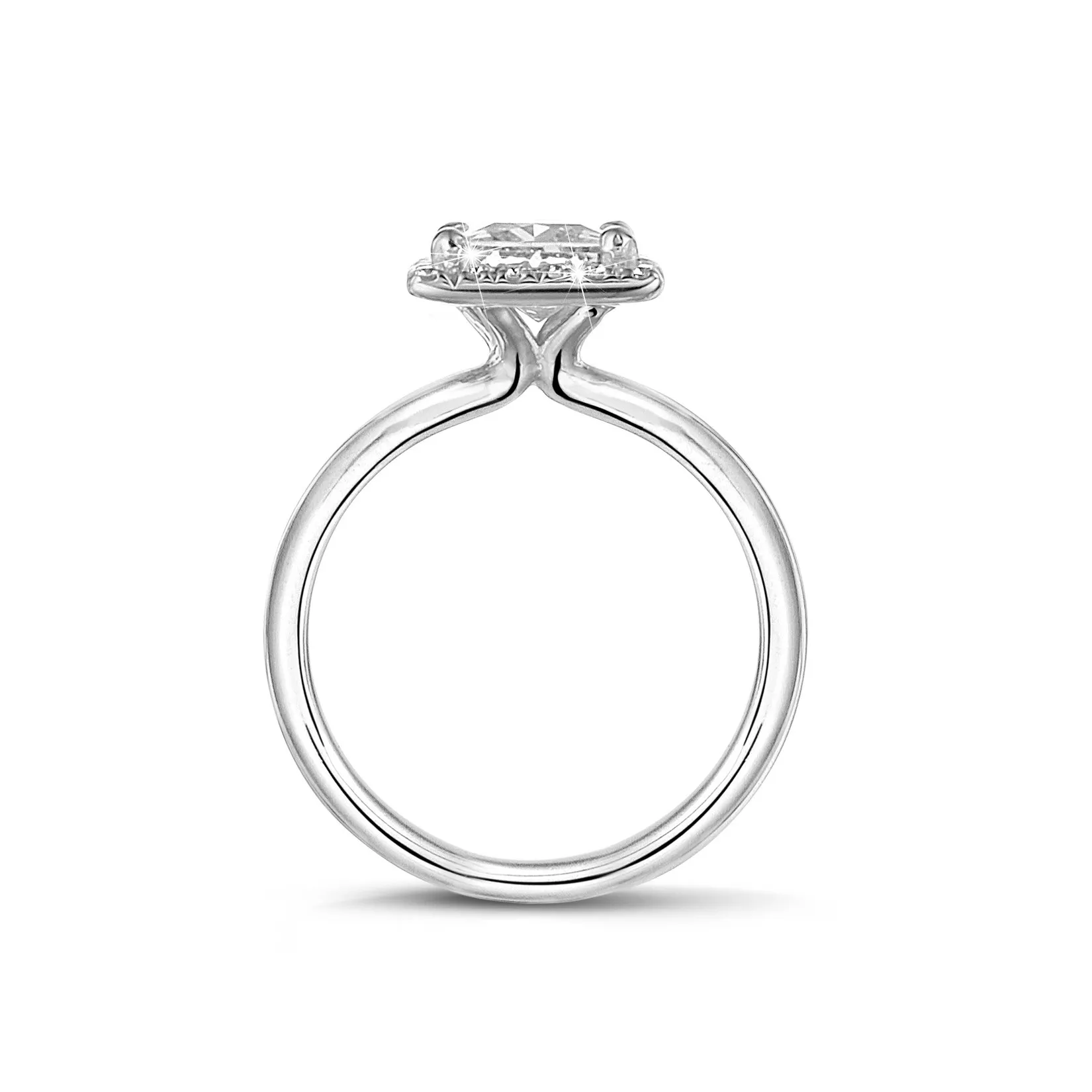 1.20 quilateshalo anillo solitario diamante princesa en oro blanco con diamantes redondos 