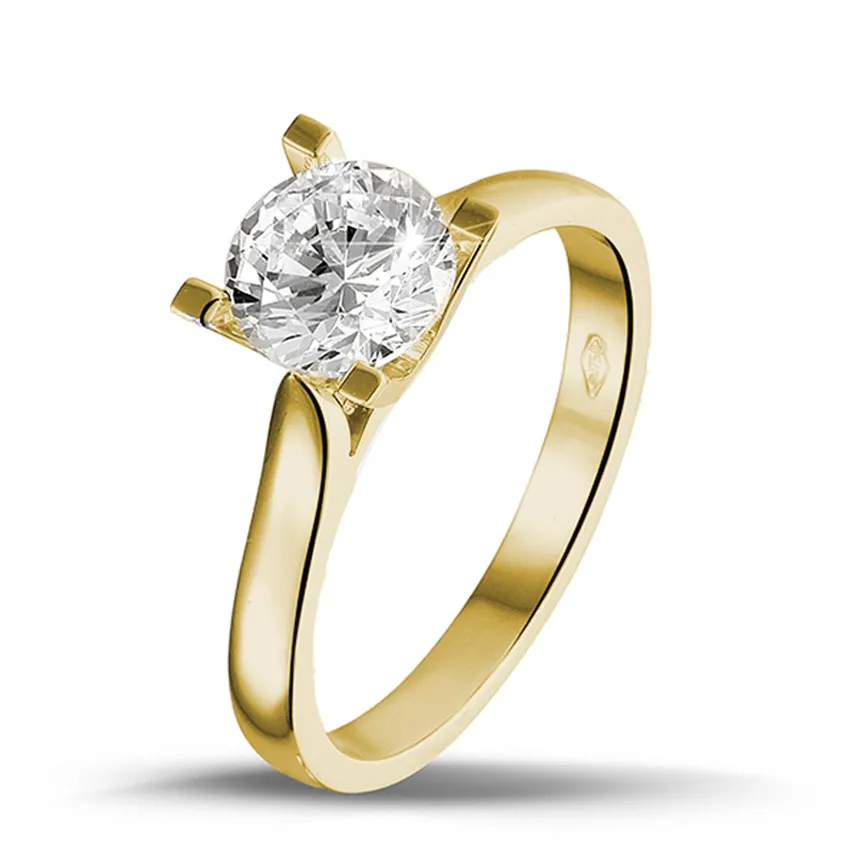1.25 quilates anillo solitario diamante en oro amarillo 