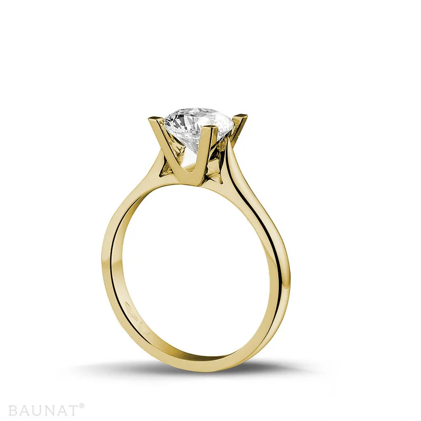 1.25 quilates anillo solitario diamante en oro amarillo 