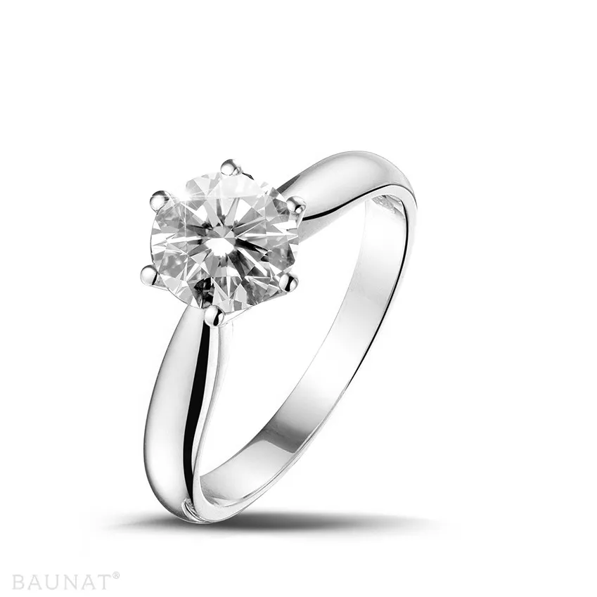 1.25 quilates anillo solitario diamante en platino 