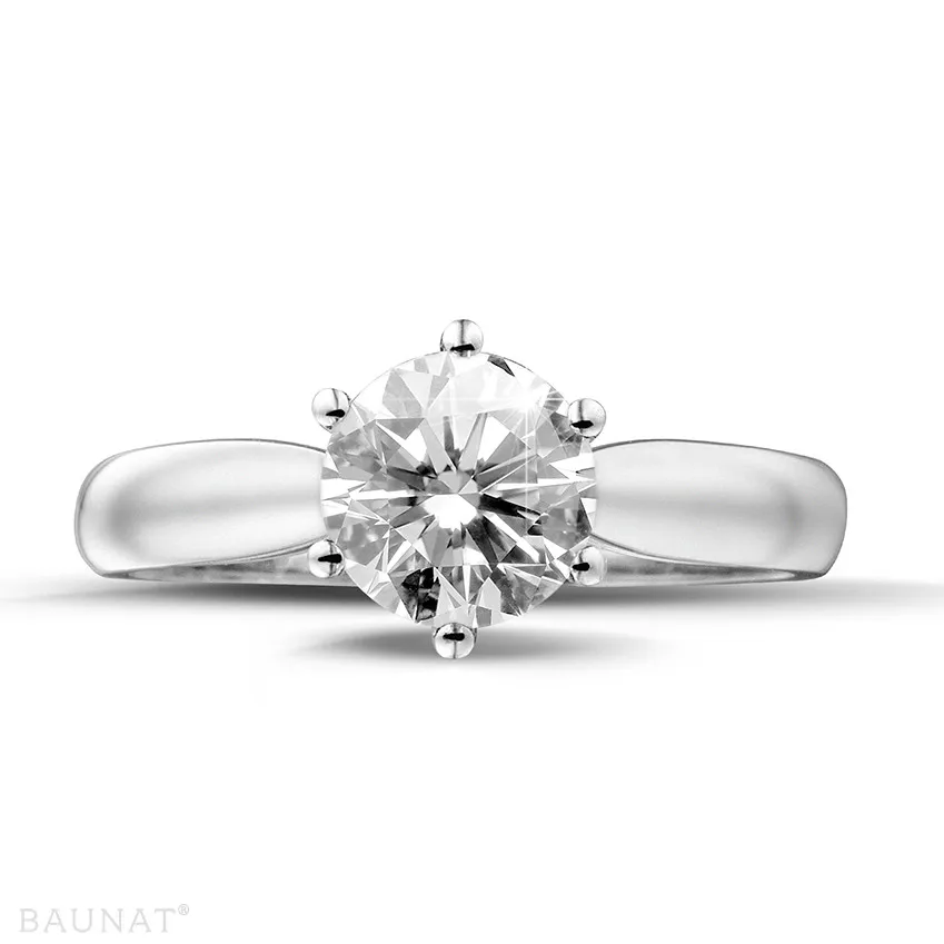 1.25 quilates anillo solitario diamante en platino 
