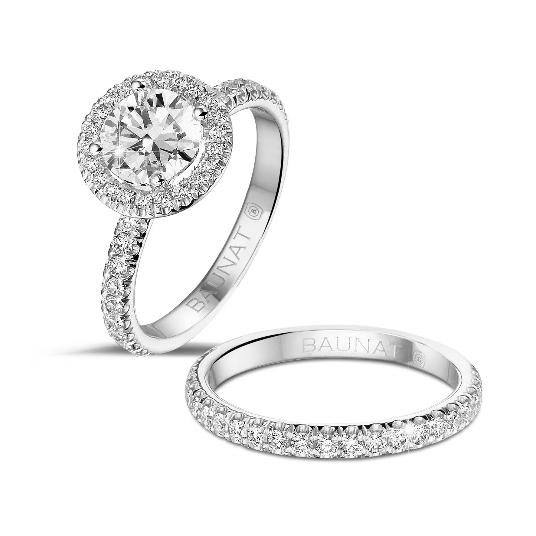 1.25 quilates halo anillo solitario en oro blanco con diamantes redondos 