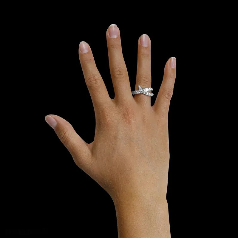 1.40 quilates anillo diamante diseño en oro blanco 