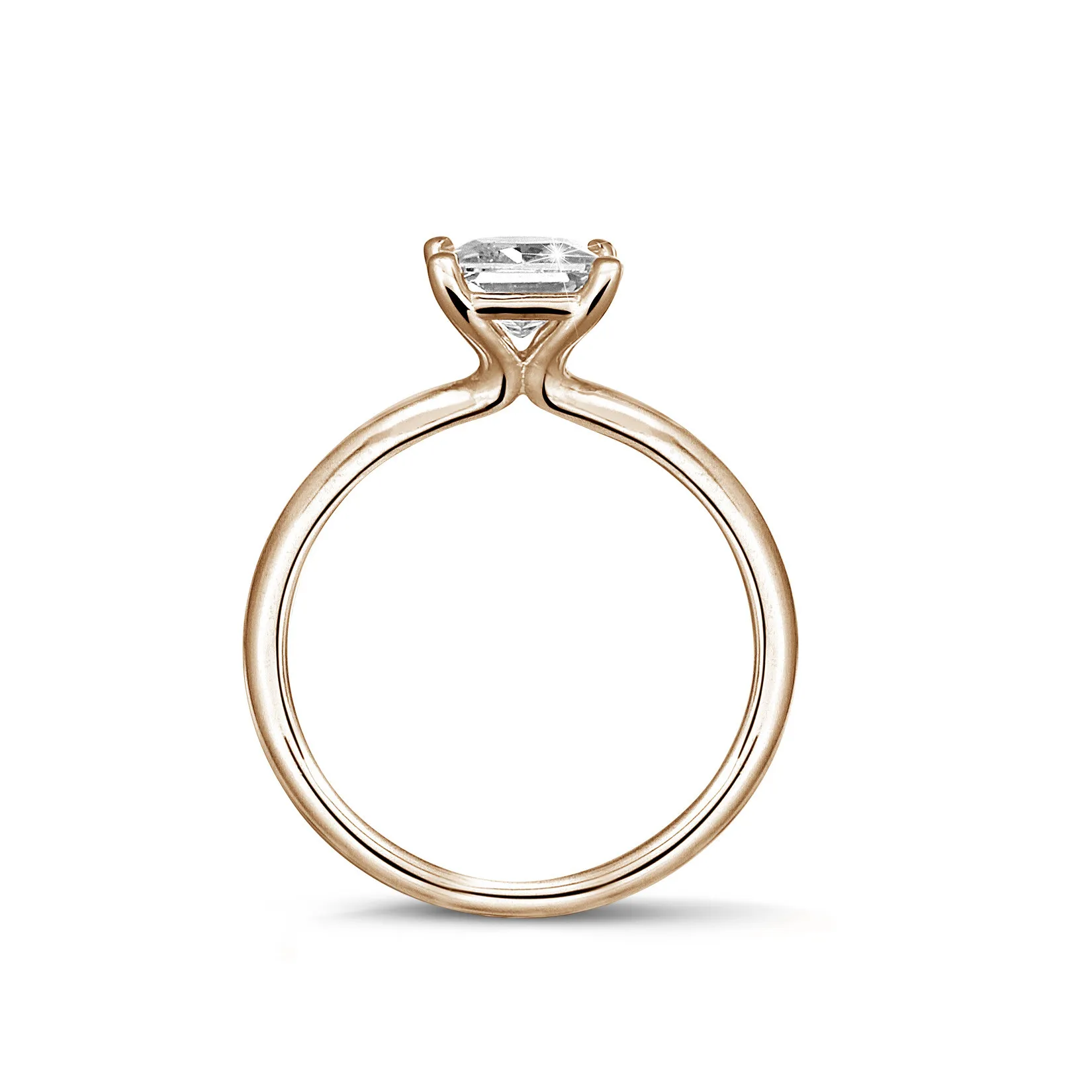 1.50 quilates anillo solitario con diamante princesa en oro rojo 
