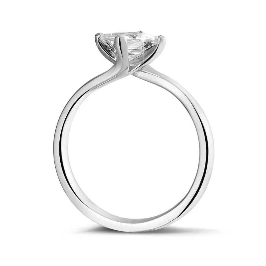 2.00 quilates anillo solitario en oro blanco con diamante talla princesa 