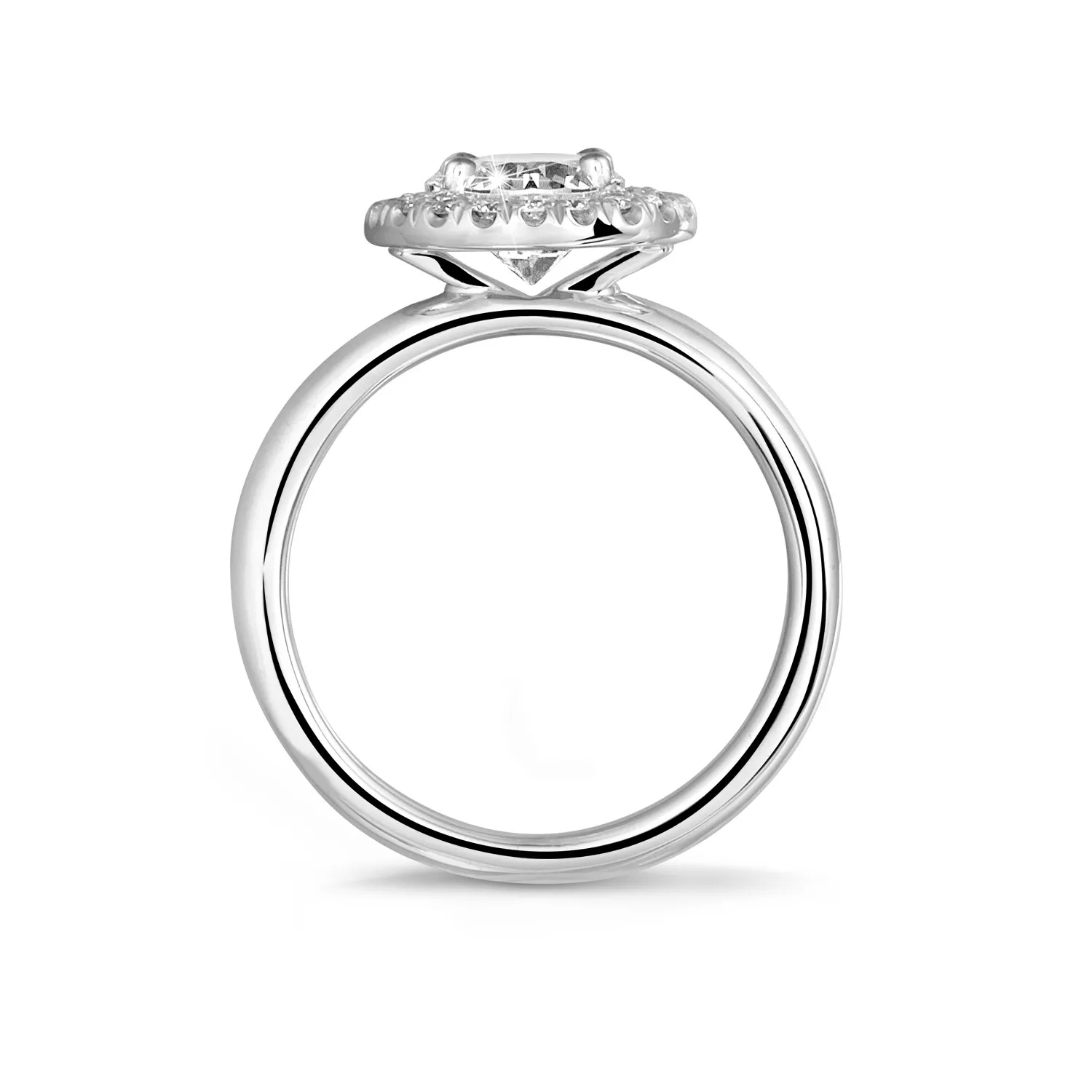 2.00 quilates halo anillo solitario en oro blanco con diamantes redondos 
