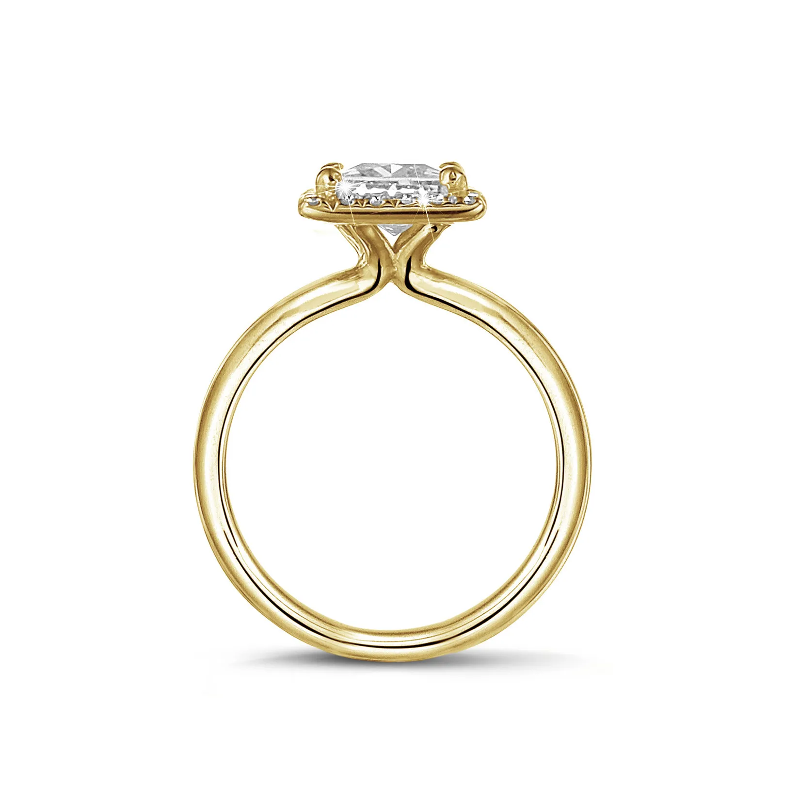 2.00 quilateshalo anillo solitario diamante princesa en oro amarillo con diamantes redondos 