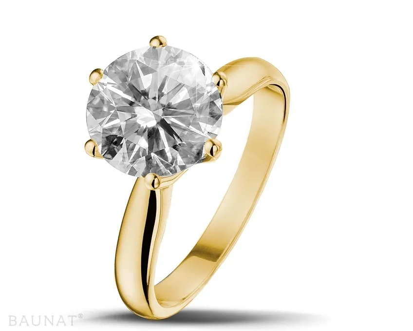 3.00 quilates anillo solitario diamante en oro amarillo 