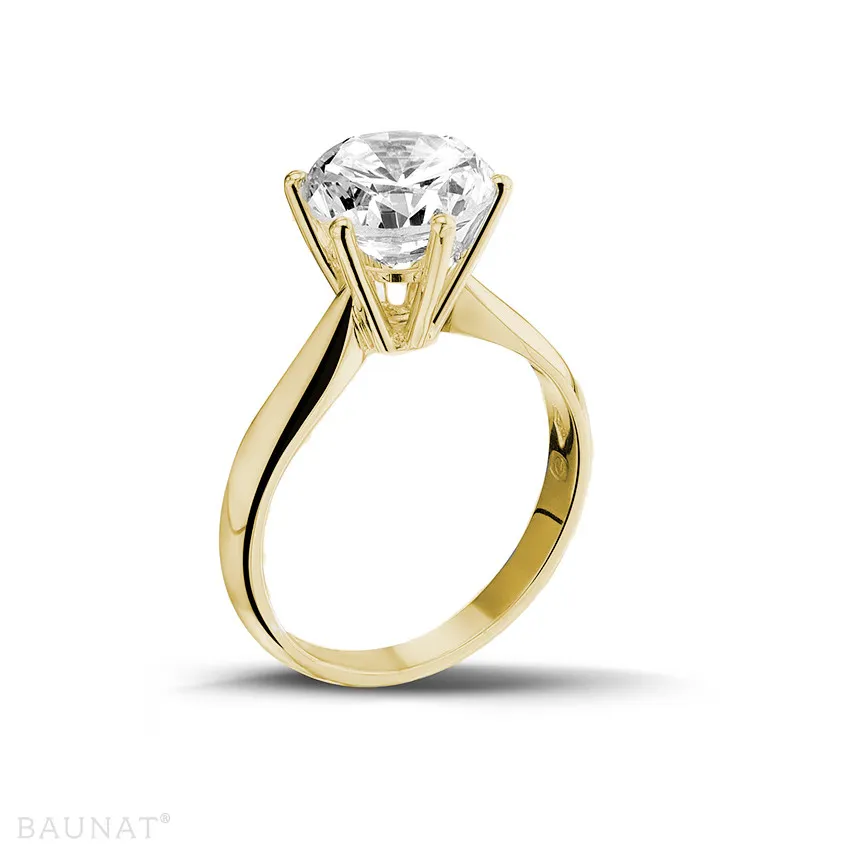 3.00 quilates anillo solitario diamante en oro amarillo 
