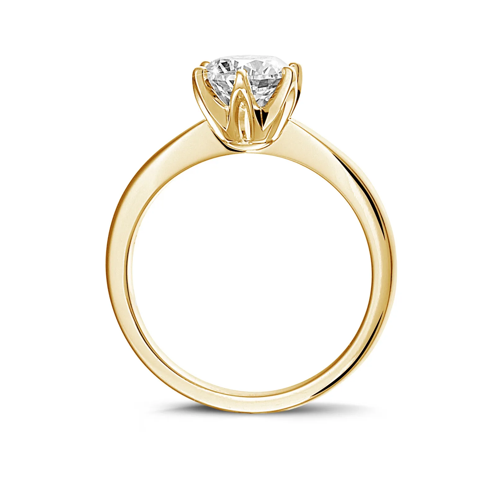 3.00 quilates anillo solitario en oro amarillo con diamante redondo 