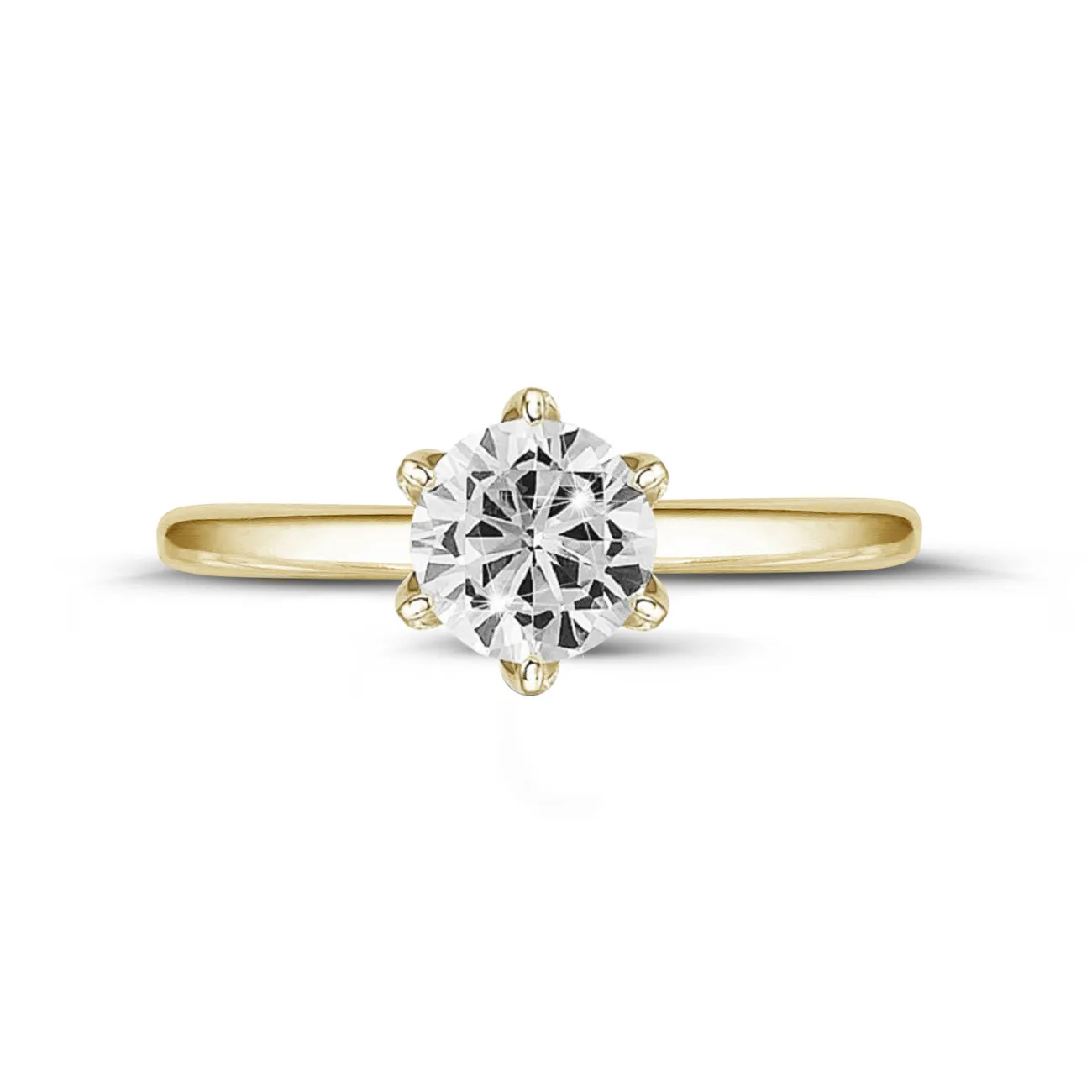 3.00 quilates anillo solitario en oro amarillo con diamante redondo 