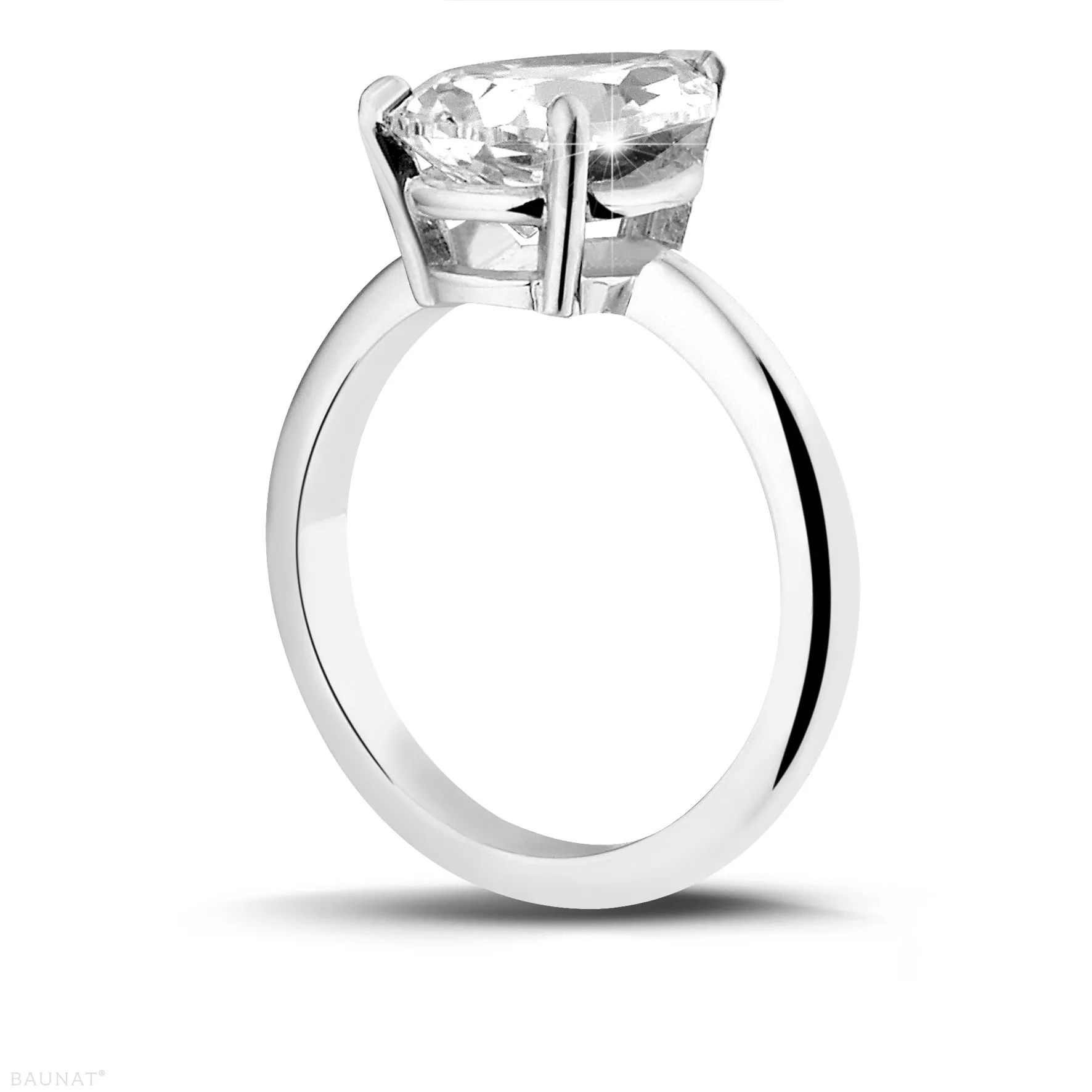 3.00 quilates anillo solitario en platino con diamante en forma de pera 