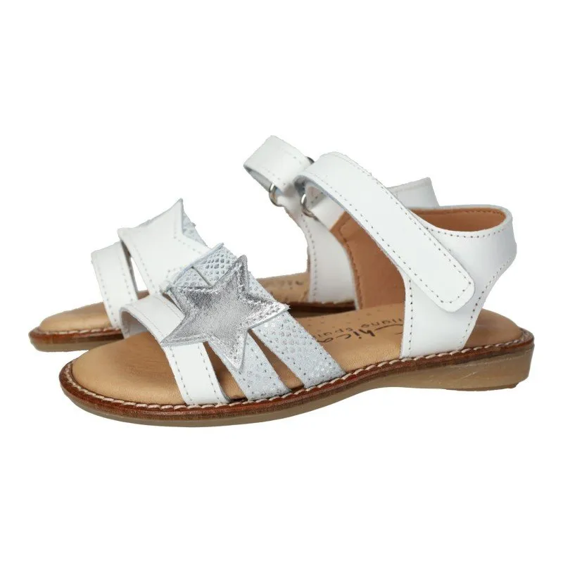411 SANDALIAS DE PIEL COLOR BLANCOPLATA