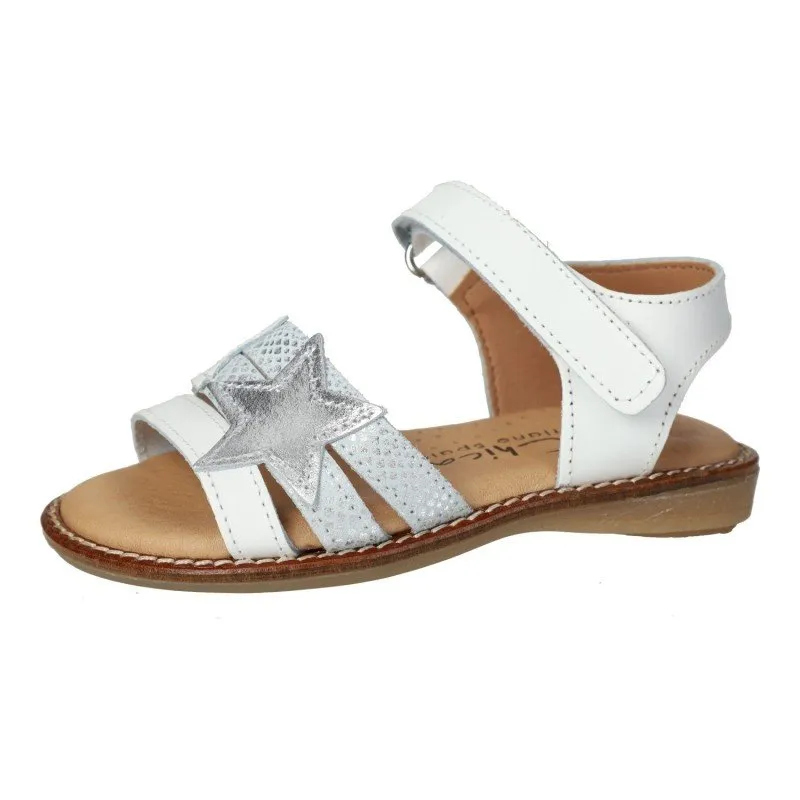 411 SANDALIAS DE PIEL COLOR BLANCOPLATA