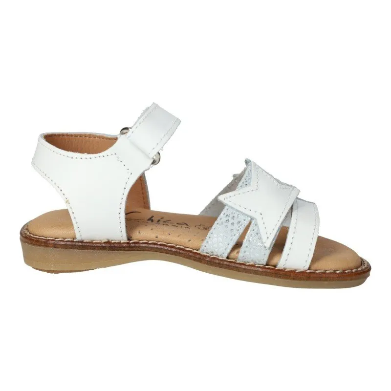 411 SANDALIAS DE PIEL COLOR BLANCOPLATA