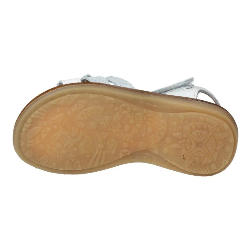411 SANDALIAS DE PIEL COLOR BLANCOPLATA