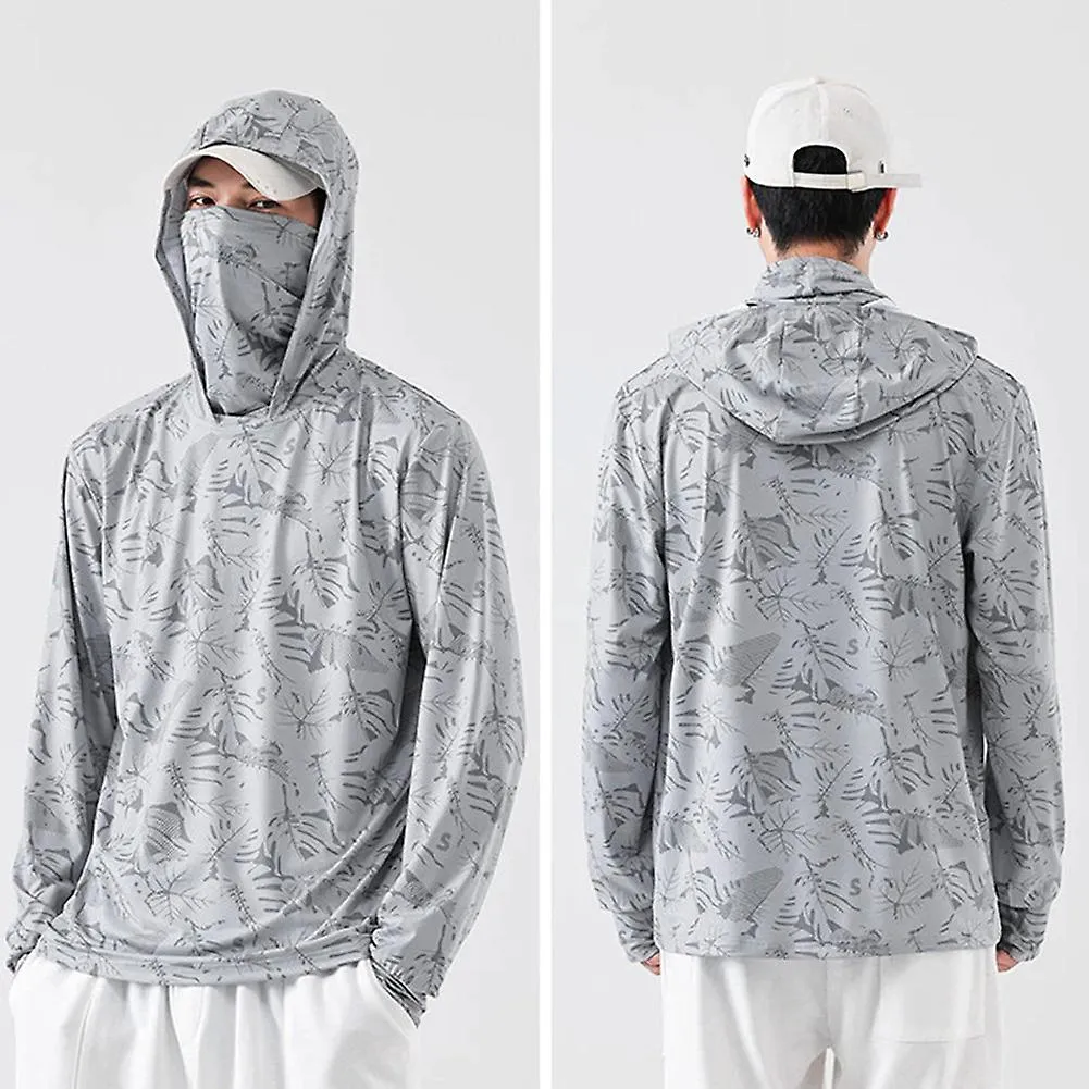 6 In 1 Professional Fishing Clothing Ultra Thin Hooded Rash Guard With Mask For Women Men