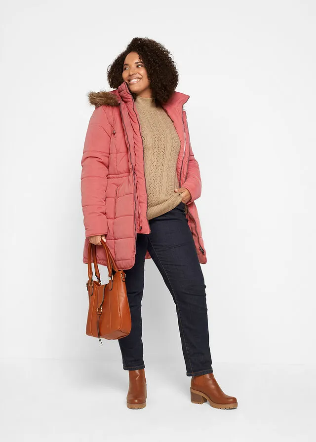 Abrigo acolchado para invierno Rojo ruibarbo