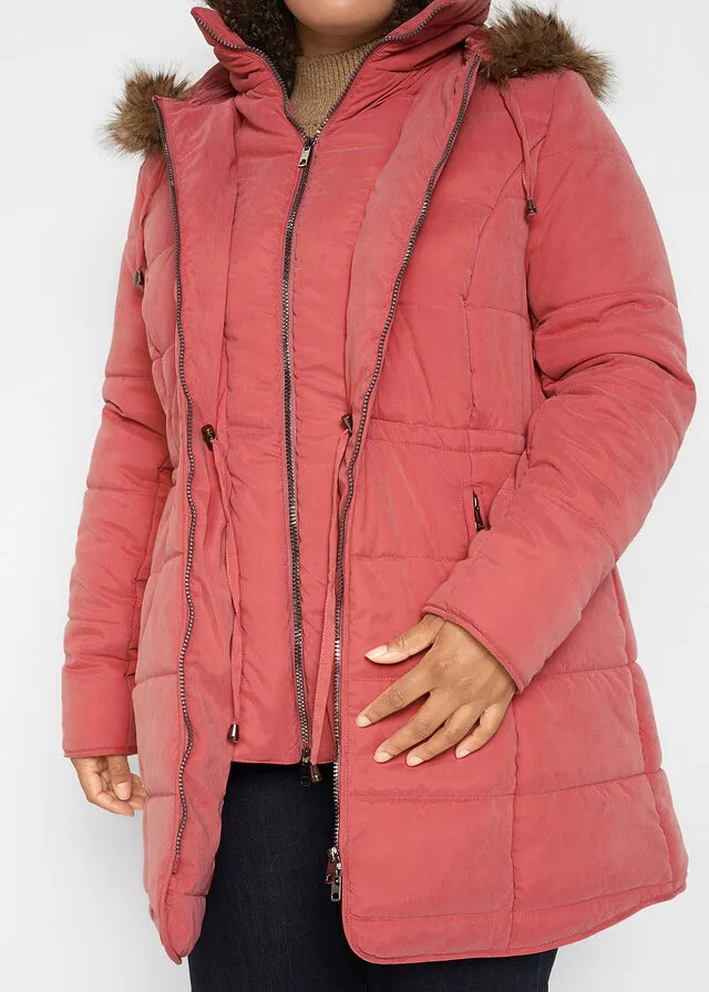 Abrigo acolchado para invierno Rojo ruibarbo