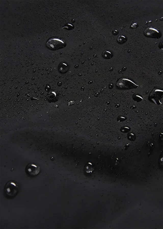 Abrigo guateado impermeable de largo midi Negro