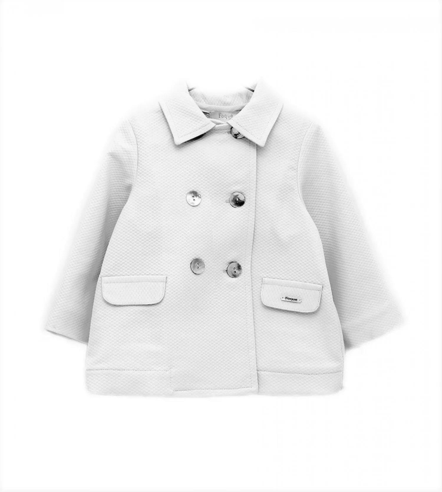 Abrigo para niño de verano. Piqué blanco de Foque