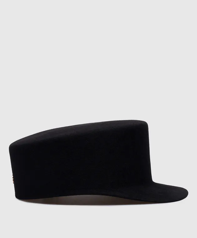 Agnona Black cap made of wool