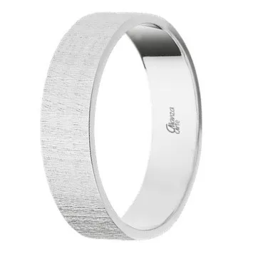 Alianza Oro Blanco Rayado Fuerte  5 mm.