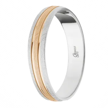 Alianza Oro Blanco y Rosa 4 mm.