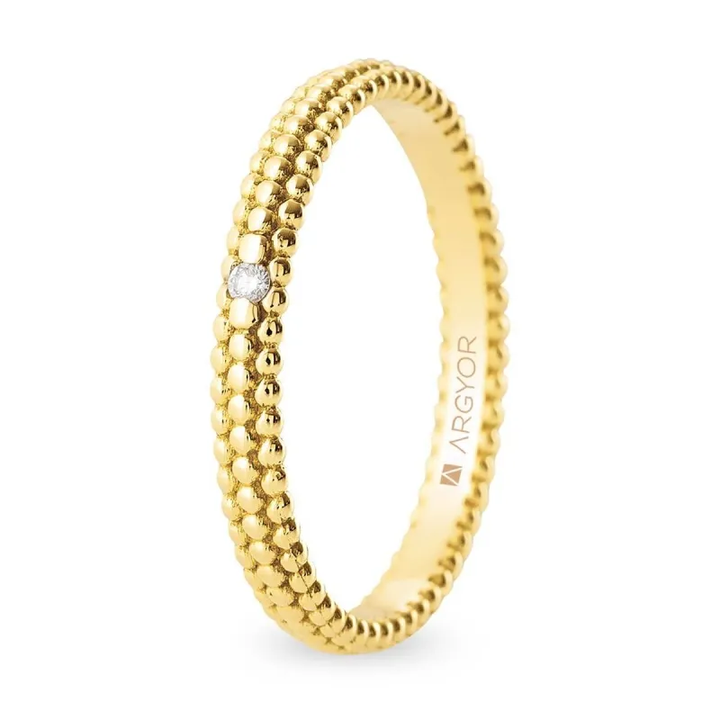 Alianza "Argyor" Diamante/Perlada Oro 18k 2.5 mm (5125553D)