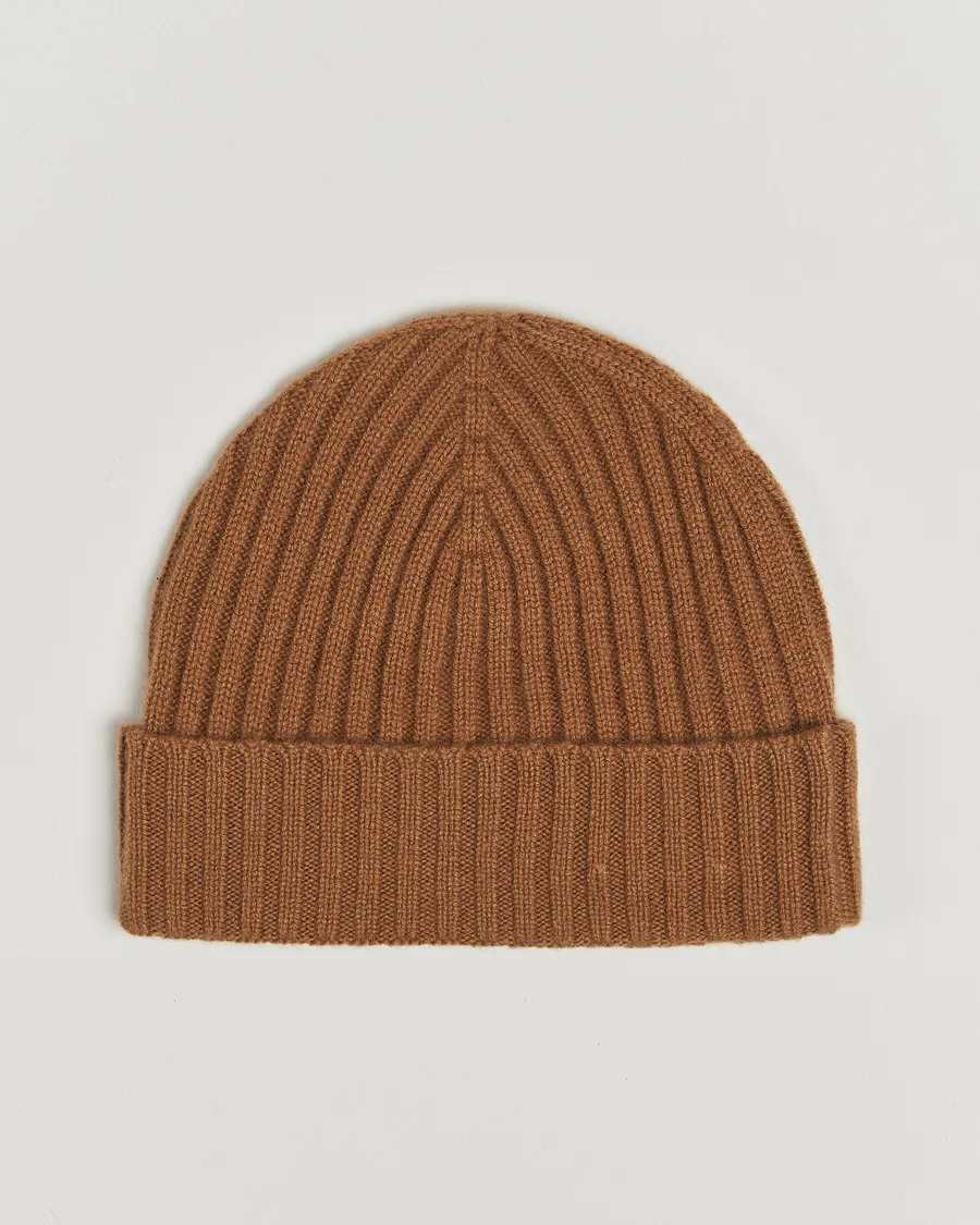 Amanda Christensen Rib Knitted Cashmere Cap Nougat