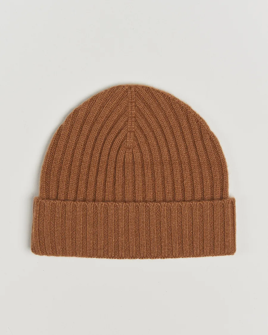 Amanda Christensen Rib Knitted Cashmere Cap Nougat
