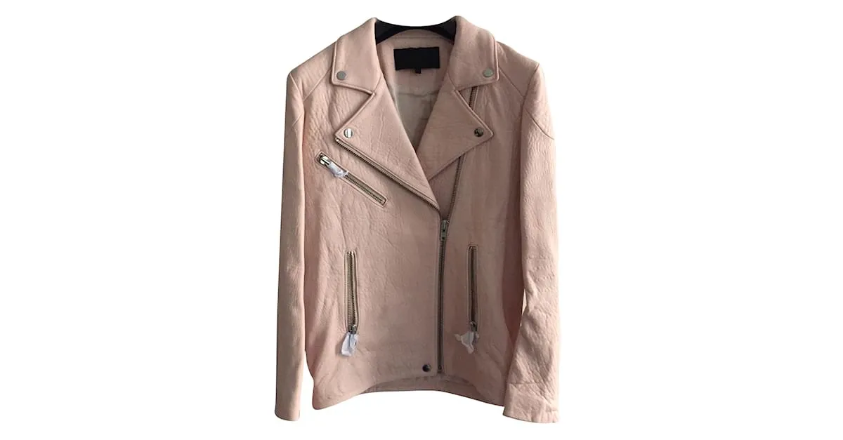 American Retro chaqueta bomber de cuero Rosa 