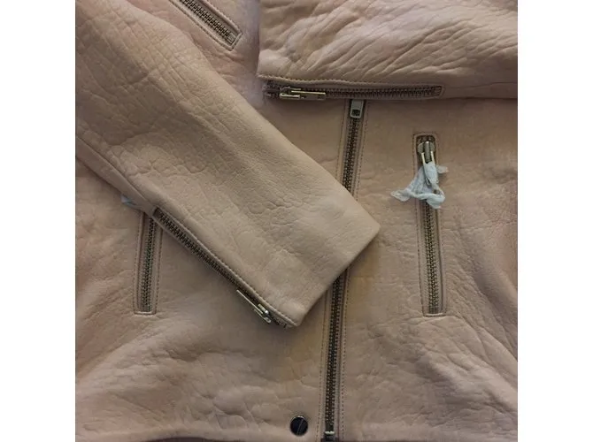American Retro chaqueta bomber de cuero Rosa 