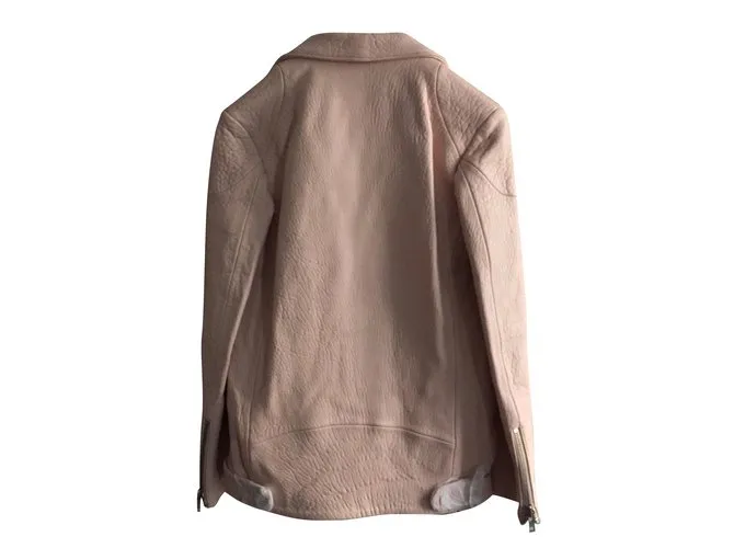 American Retro chaqueta bomber de cuero Rosa 